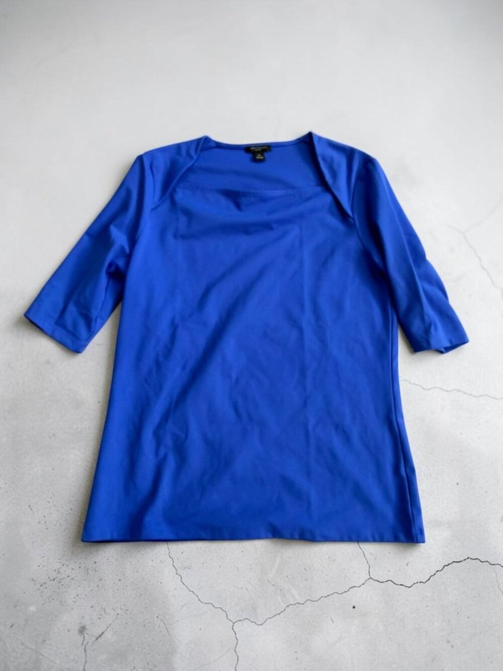 ANN TAYLOR Blue Squareneck Top Size Medium Petite